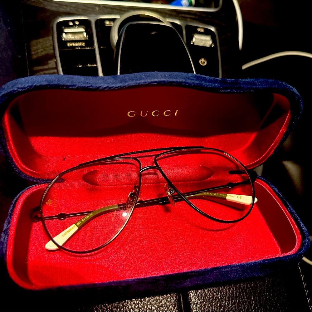 Gucci Aviator Clear Glasses